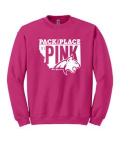 Gildan MSU Pack the place in Pink Crew Sweatshirt 18000PPP23